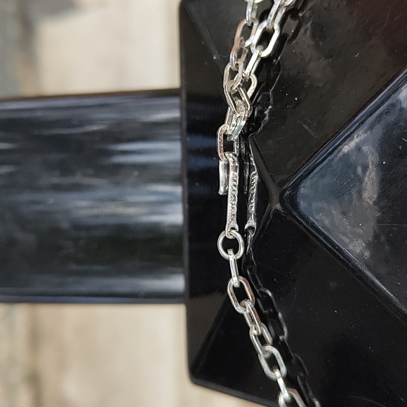 Vintage Coro dark gray/ blue cat's eye shimmer cube choker necklace - Picture 3 of 4